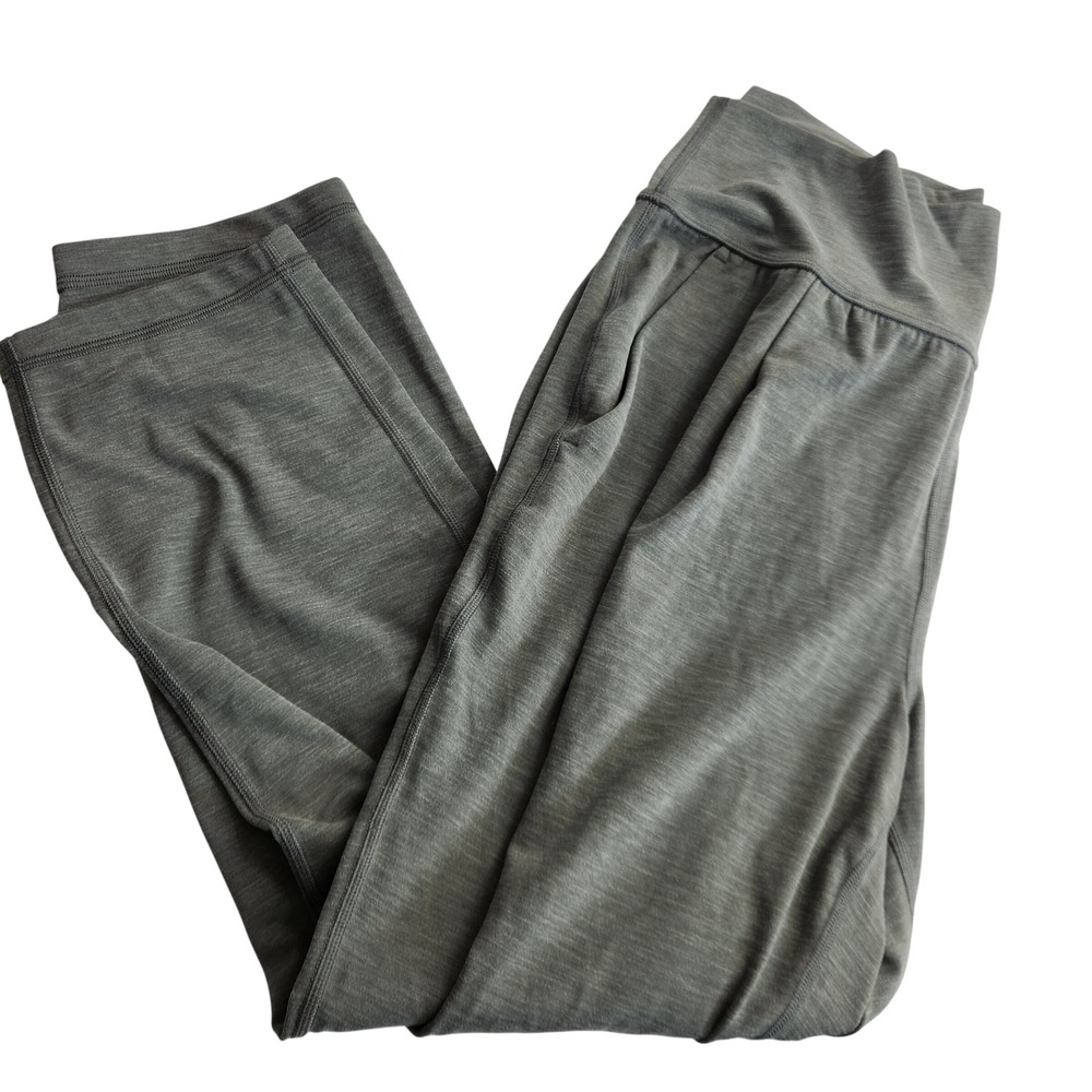 Athleta Elation Pant Women's Medium Petite Green Nylon Spandex Casual Athleisure